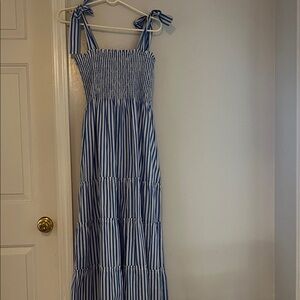 Maxwell & Geraldine nap dress 
Blue and White Striped Maxi Dress